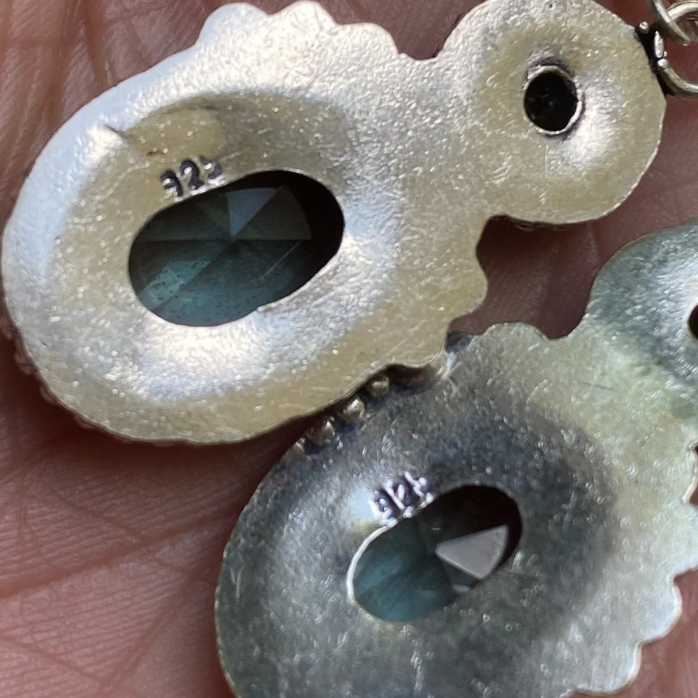 Gorgeous Handmade Aquamarine 925 Sterling Silver Earrings